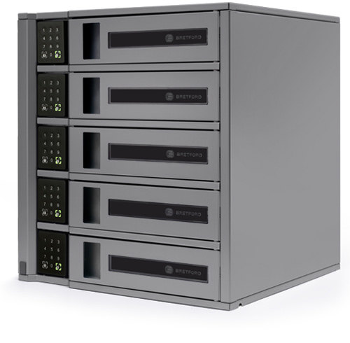 5 Bay Charging Locker Side Platinum
