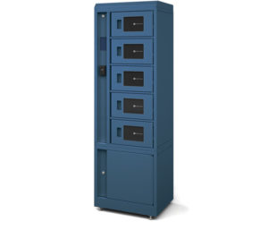 TechGuard Connect Charging Locker in Topaz color, side view