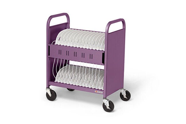 Bretford-CUBE-Transport-Pro-Pre-Wired-Orchid-Side-Angle