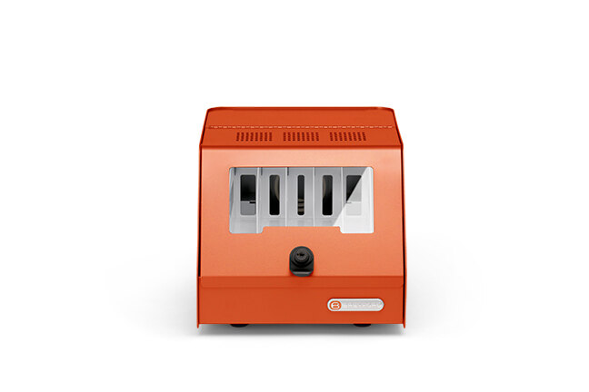 Bretford-Cube-Battery-Station-5-bay-tangerine-front