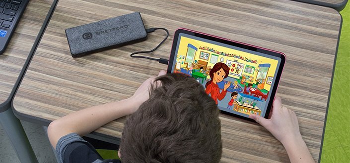 Bretford PowerStation Pro Charging an iPad - Large