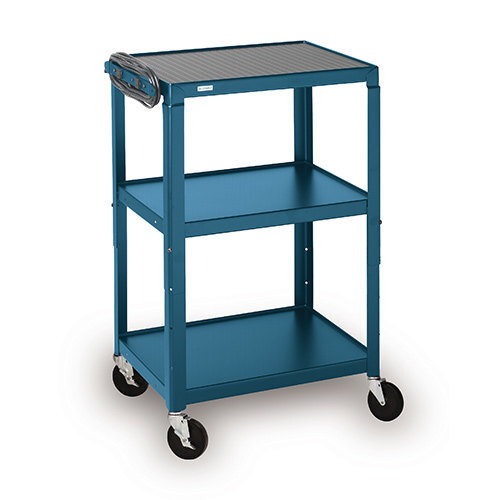Bretford adjustable height cart in sky color