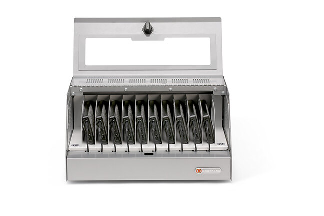 Bretford CUBE Battery Station™ - Battery Recharge Station - Platinum, front open