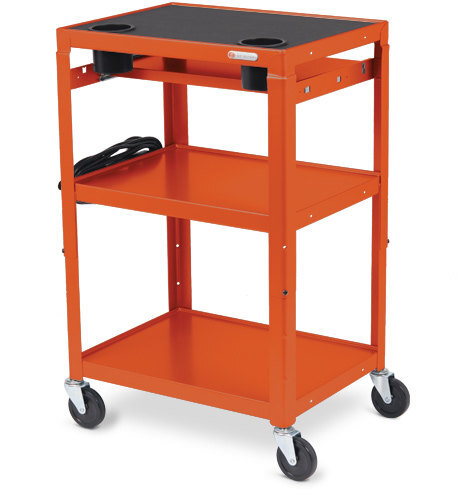 Bretford Mobile Instructor Cart (MIC) in tangerine color