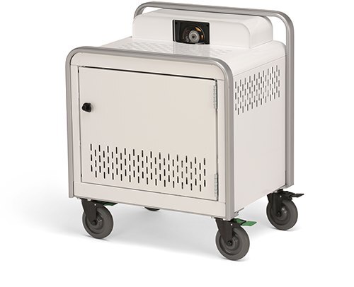 bretford provision projector cart arctic white right side