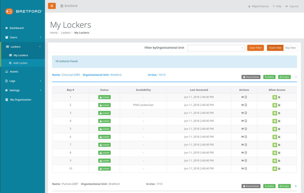 connect locker expanded view