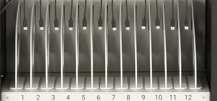 core x pre wired bay bretford charging cart