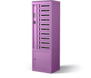 TechGuard Connect Charging Locker in Orchid color, side view