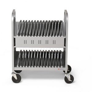 Bretford-CUBE-Transport-Pro-Pre-Wired-Platinum-Front-With-Devices