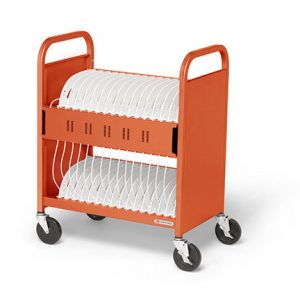 Bretford-CUBE-Transport-Pro-Pre-Wired-tangerine-Side-Angle