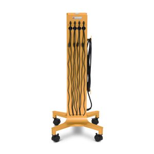 Bretford CUBE Tower Pre-Wired in mustard color, front view