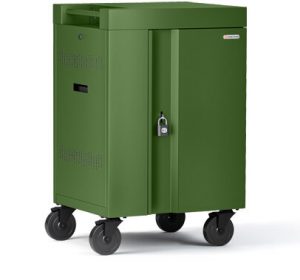 Bretford Cube Cart Mini in grass color, side view