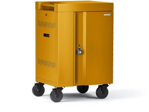 Bretford Cube Cart Mini in Mustard color, side view
