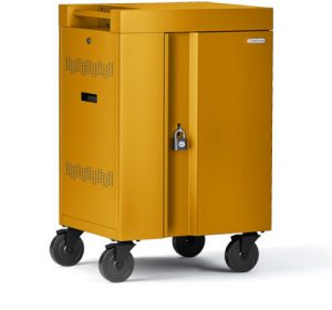 Bretford Cube Cart Mini in Mustard color, side view