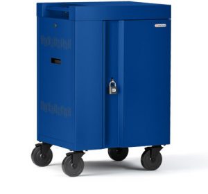 Bretford Cube Cart Mini in Royal Blue color, side view