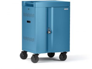 Bretford Cube Cart Mini in sky color, side view
