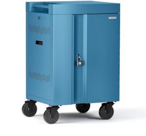 Bretford Cube Cart Mini in sky color, side view