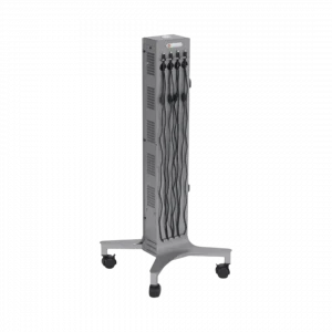 Bretford mobile charging station CUBE Tower Pre-Wired platinum color